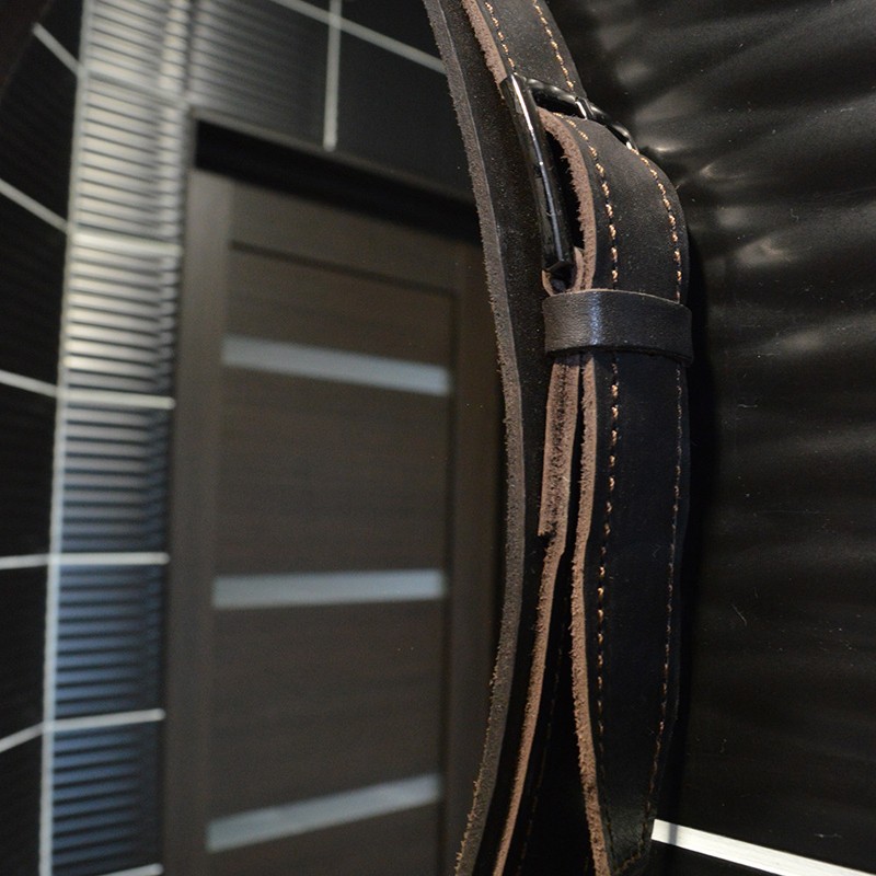 Приобрести azario зеркало капитан d510 мм коричн кожа