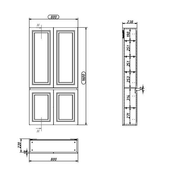 Приобрести caprigo пенал wales 80 см, графит