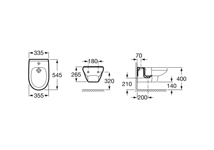 Приобрести биде подвесное roca victoria laura, 7.3553.0.500.s