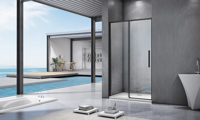 Приобрести bas душевая дверь idea 1100х1950 мм, черный wtw-110-c-b