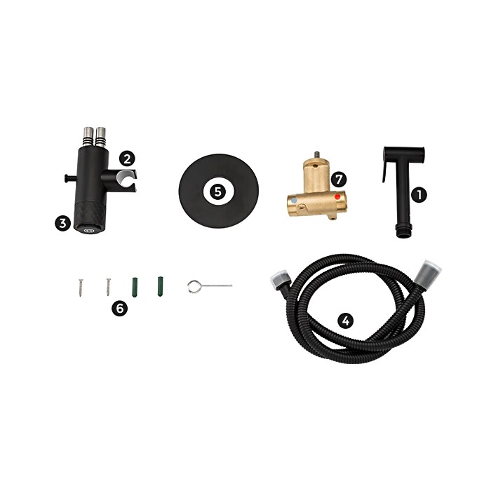 Приобрести gappo смеситель с гигиеническим душем g7288-6, черный матовый 30096