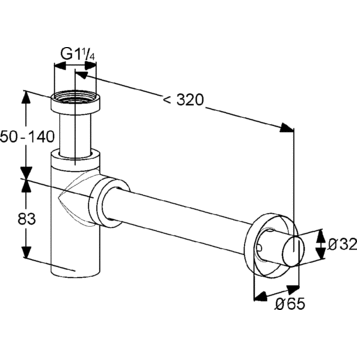 Приобрести kludi сифон для умывальника g1 1/4, бутылочный, хром 1002005-00