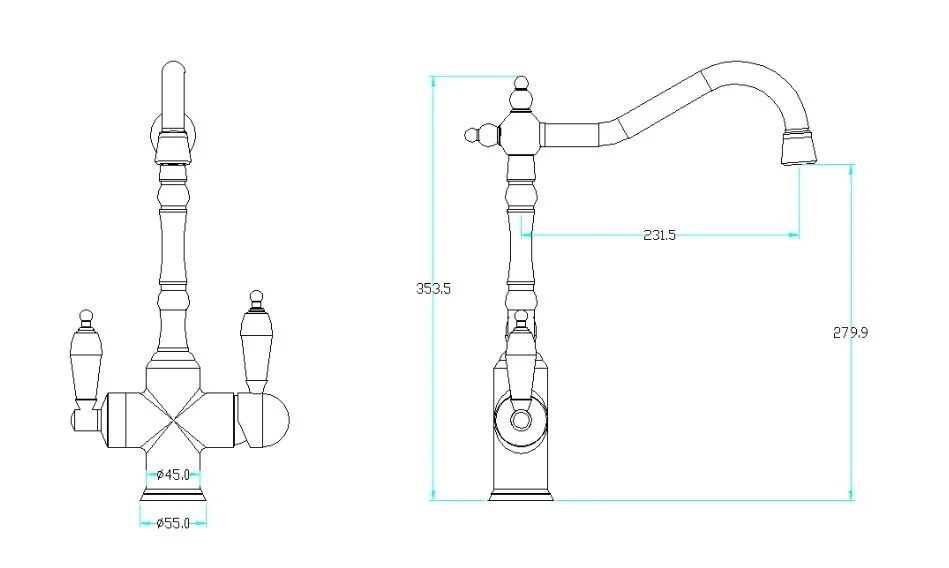 Приобрести boheme смеситель для кухни tradizionale, золото\черный 112-bsw