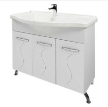 Mirsant Тумба напольная Сандра 100\3 100 см с раковиной Эльбрус 100, белая УТ000046028