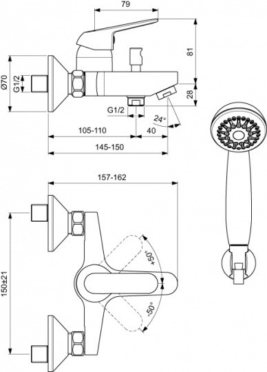 Приобрести смеситель для ванны и душа vidima fine ba388aa