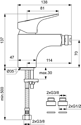 Приобрести смеситель для биде vidima next ba369aa