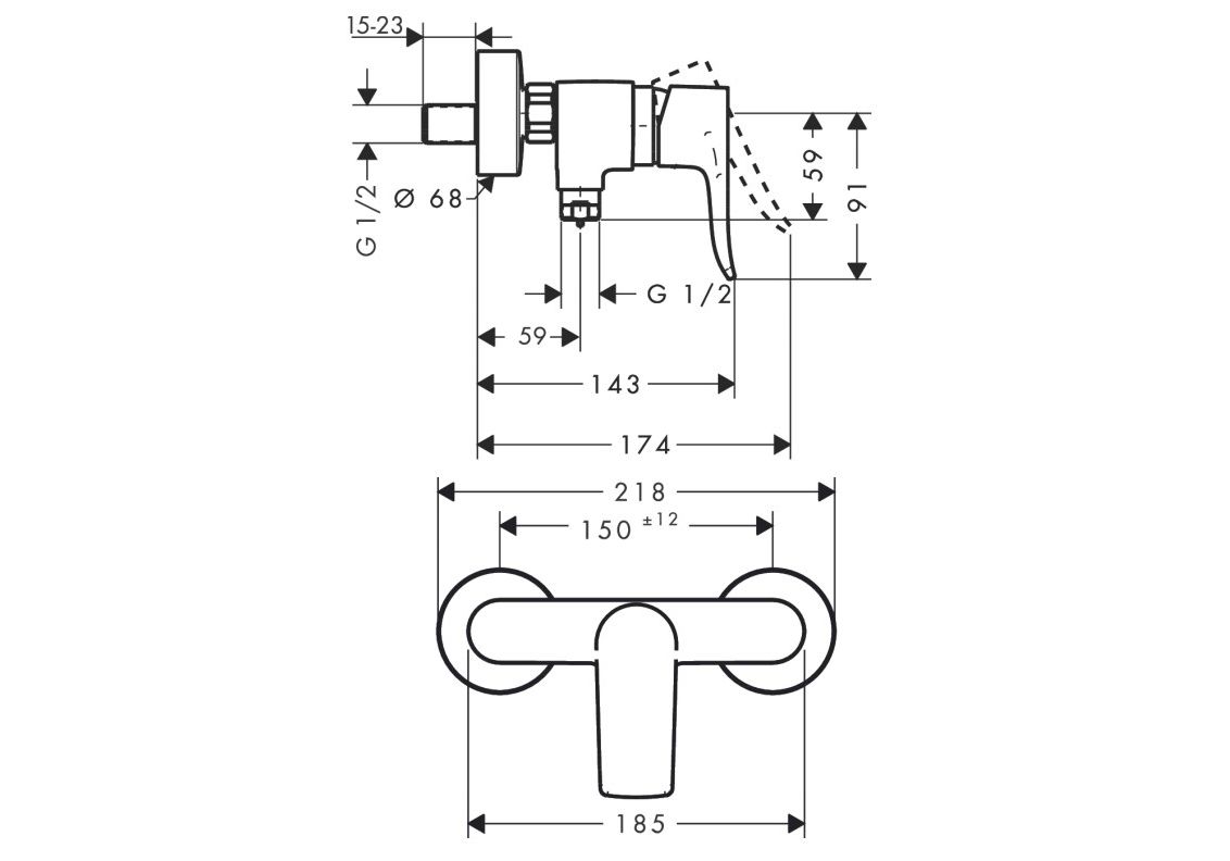 Приобрести 31680000 metris смеситель для душа, однорычажный, вм, ½’
