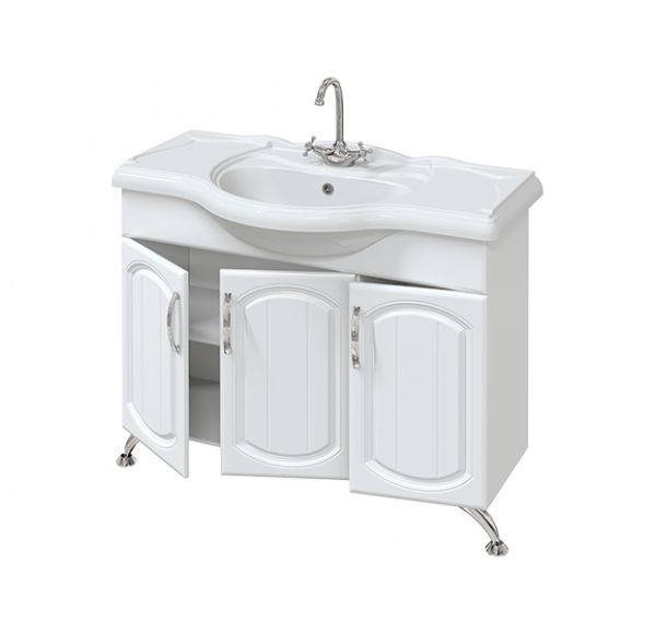 Приобрести mirsant тумба напольная мия 105 см с раковиной america -105, белая ут000033245