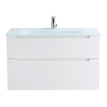 BelBagno Тумба с раковиной ETNA-H60 100 см, подвесная Bianco Lucido, стеклянная раковина