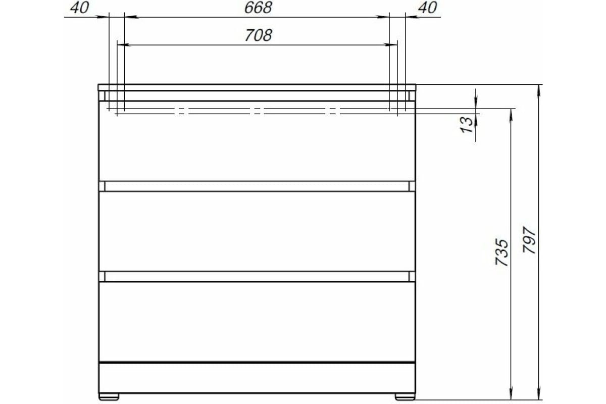 Приобрести aquanet комод сканди 80x48 см, дуб эдгрейн (3 ящика)