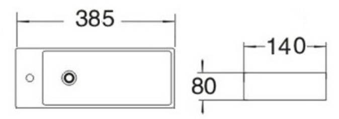 Приобрести раковина подвесная ceramalux 38 см 9048fr