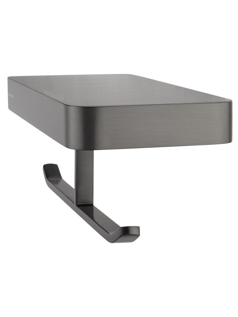 Приобрести двойной держатель для туалетной бумаги с полкой wonzon & woghand lotte, темный графит (ww-8356-bgm)