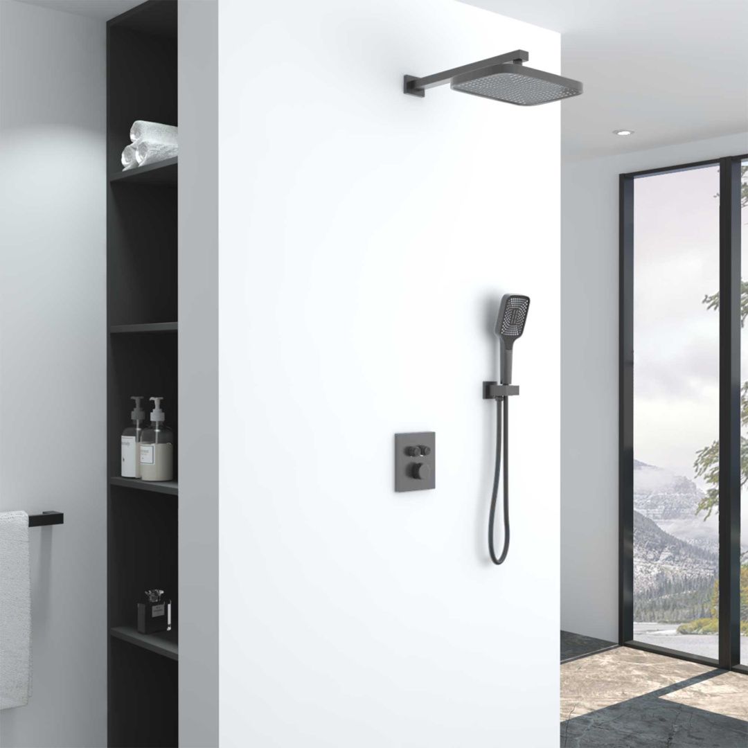 Приобрести vincea встраиваемая душевая система с термостатом, оружейная сталь vsfw-321mt1gm