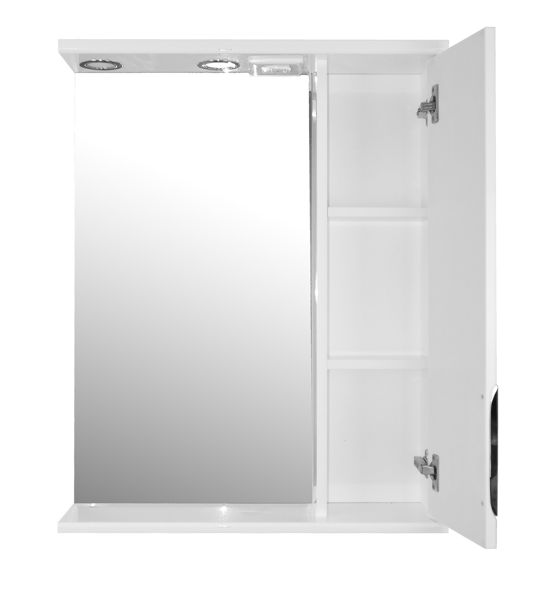 Приобрести loranto зеркало-шкаф стиль соло 70х82 см, правосторонее, фрезерованный фасад, белый (cs00058917)