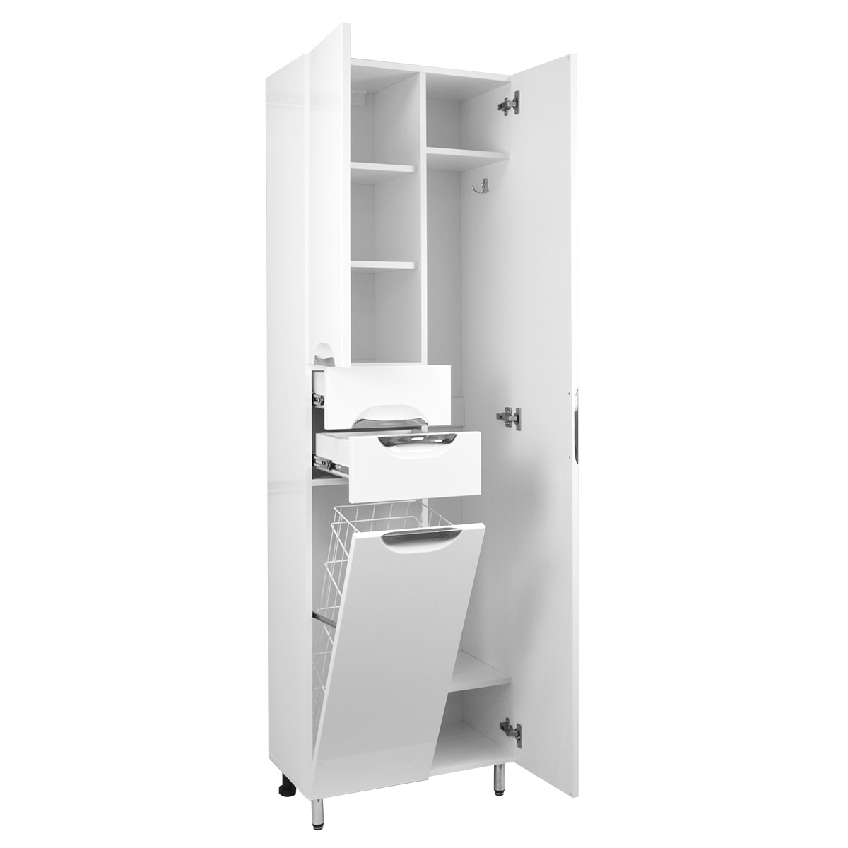 Приобрести loranto пенал стиль 60х197 см, с корзиной для белья, белый (cs00024799)