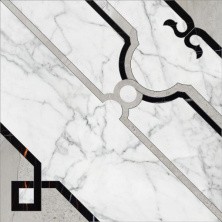 Декор напольный Kerranova Marble Trend 600x600 мм, MR, Carrara / Каррара, многоцветный