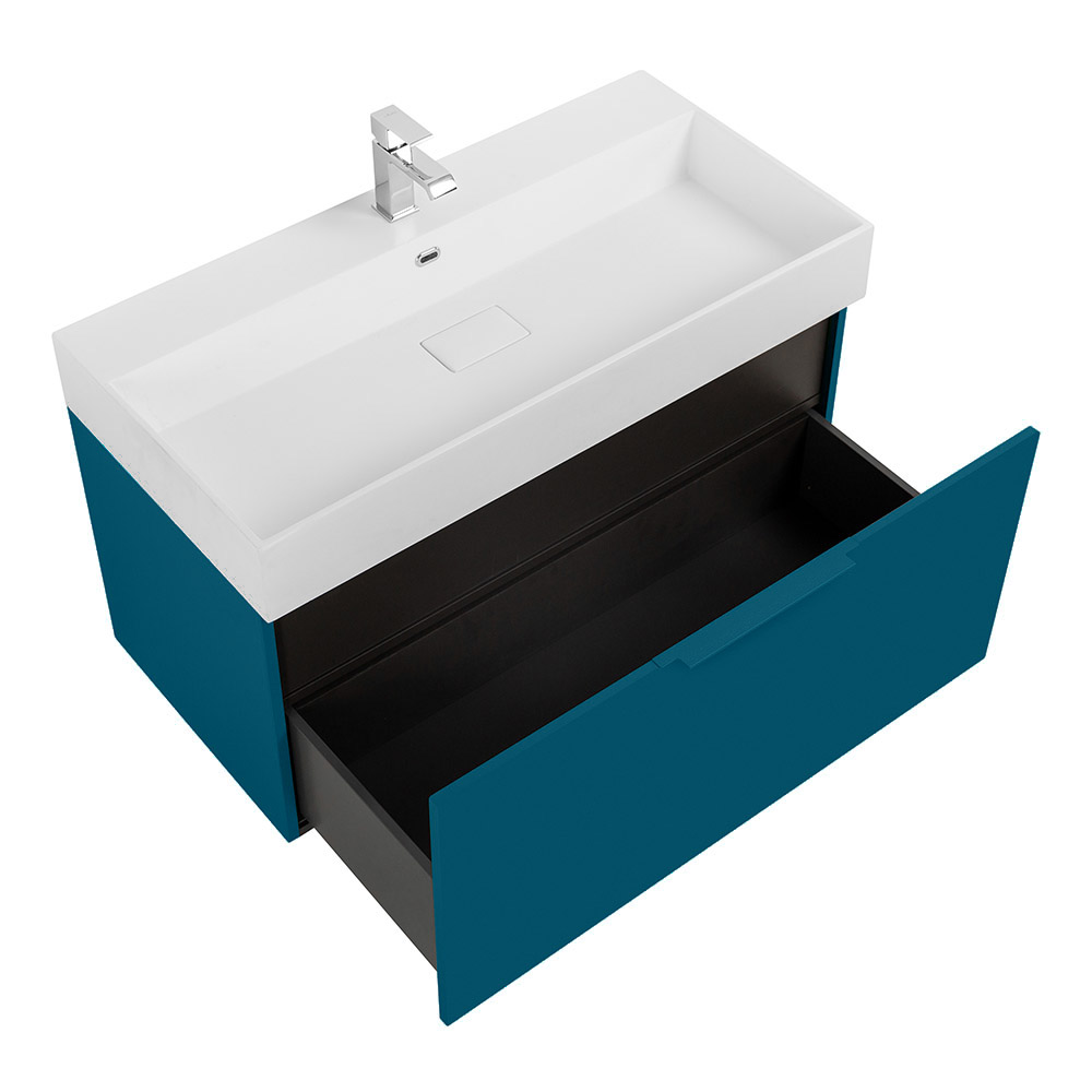 Приобрести cezares тумба подвесная с раковиной premium 90 см blu petrolio, голубая 55403