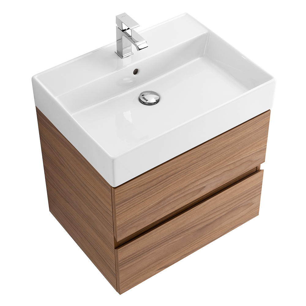 Приобрести cezares тумба подвесная с раковиной molveno 46 60 см noce chiaro, черный molveno 46-60-2c-so-nс