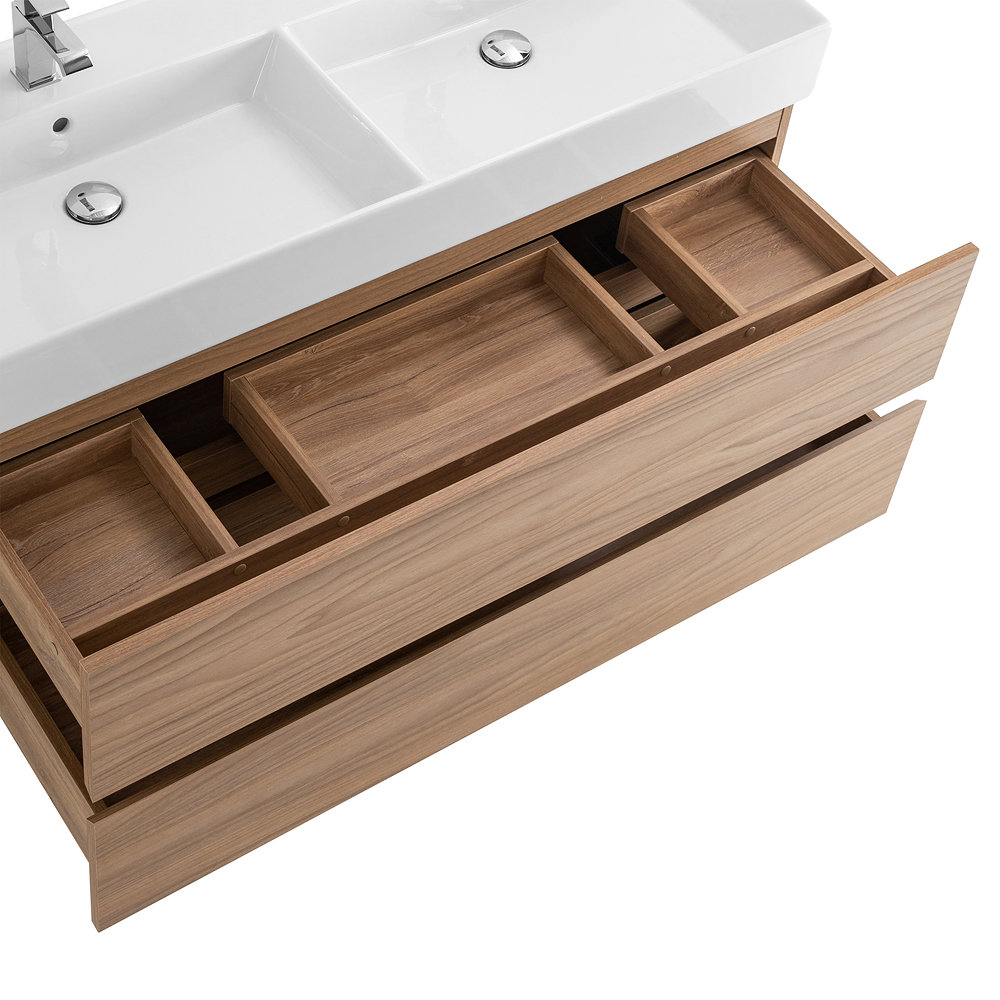 Приобрести cezares тумба подвесная с раковиной molveno 46 120 см noce chiaro, черный molveno 46-120-2c-so-2-nr