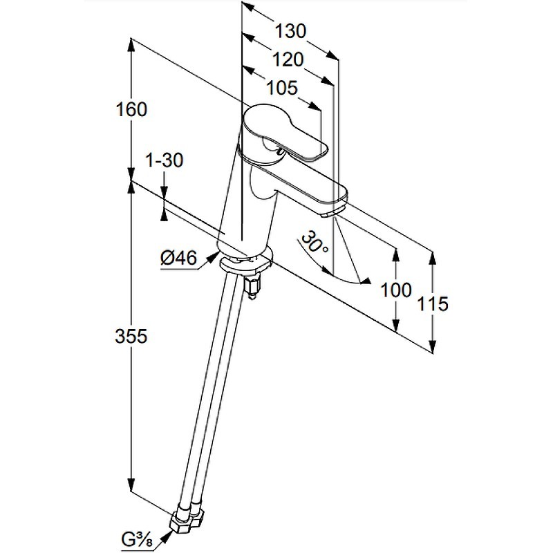 Приобрести kludi pure&easy xl однорычажный смеситель на умывальник 100, без донного клапана, арт. 372929165
