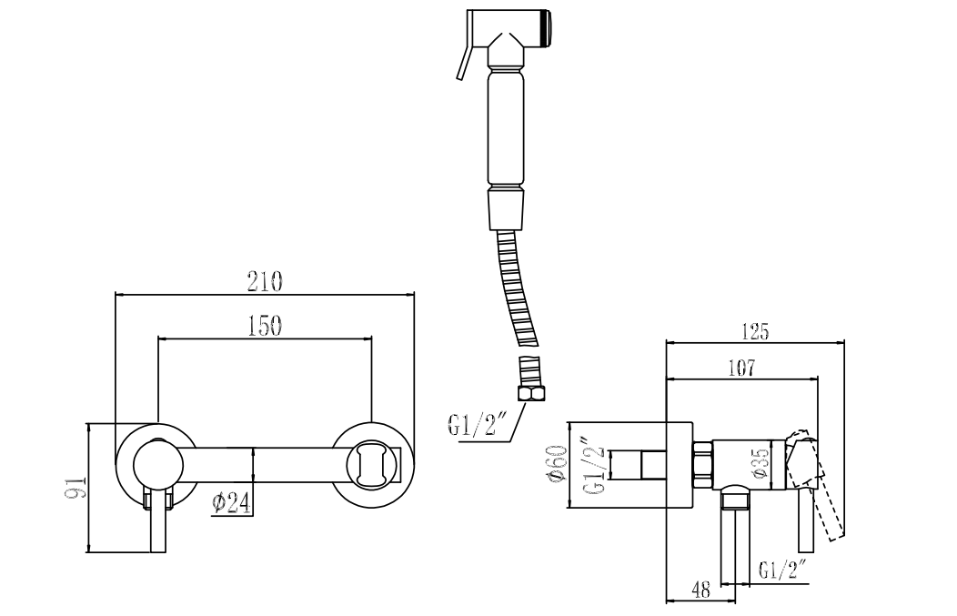 Приобрести savol смеситель с гигиеническим душем 210 мм, сатин s-fxq006l