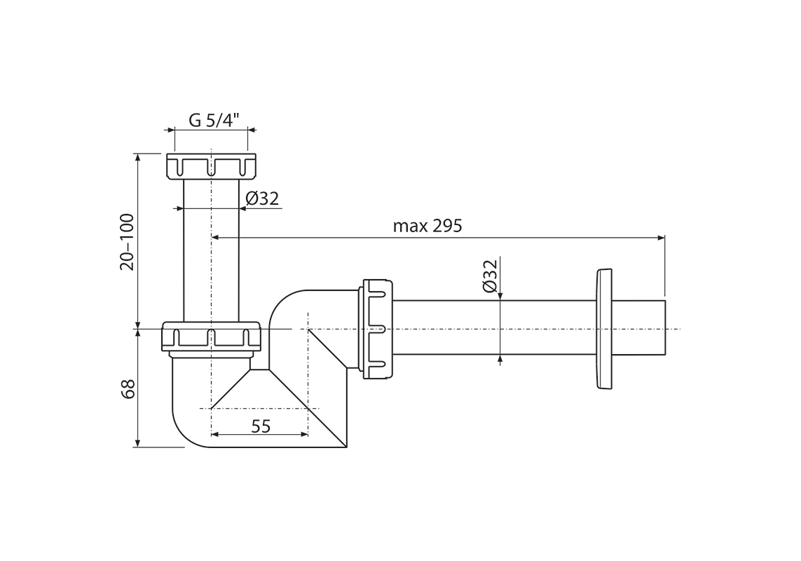 Приобрести сифон для умывальника alcaplast a45f