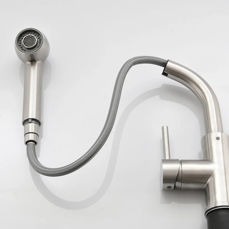 Приобрести haiba смеситель для кухни 320мм с выдвижной лейкой, нержавеющая сталь hb70304-2