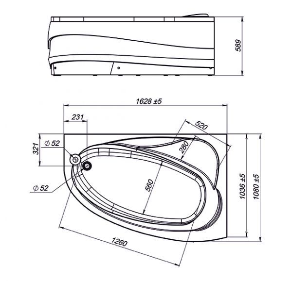 Приобрести mirsant ванна акриловая sole pandora lumia ( с подсветкой ) 165*110 см, белая, левая ут000037788