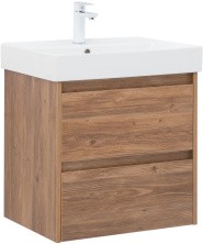 Aquanet Тумба с раковиной Nova Lite 60 см, дуб шоколадный (2 ящика)