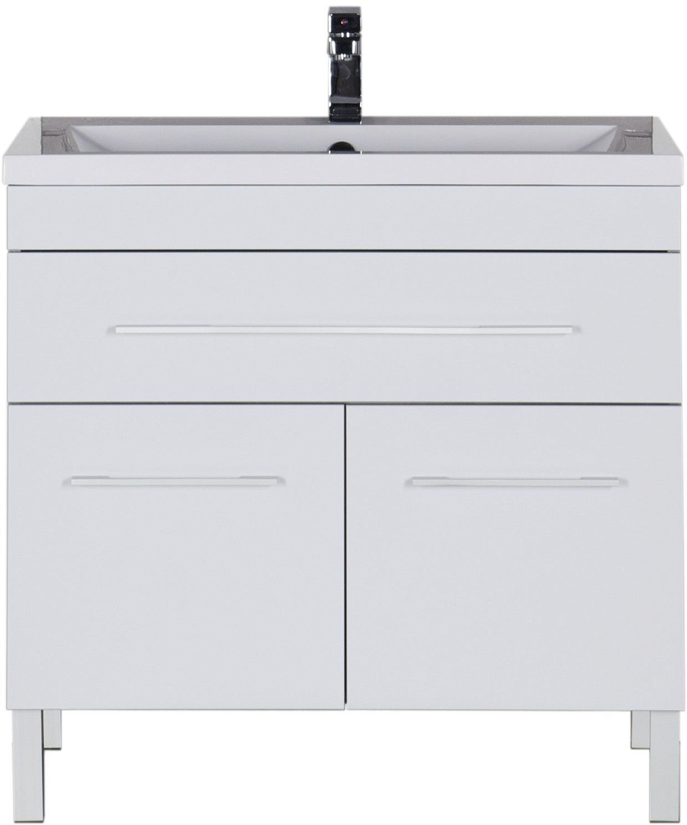 Приобрести aquanet тумба с раковиной верона 90 см, белая (напольная 1 ящик 2 дверцы)