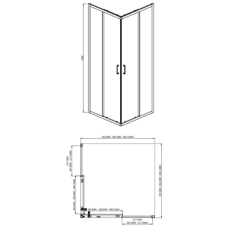Приобрести душевое ограждение aquatek aqnaa1142-90 900x900 см хром