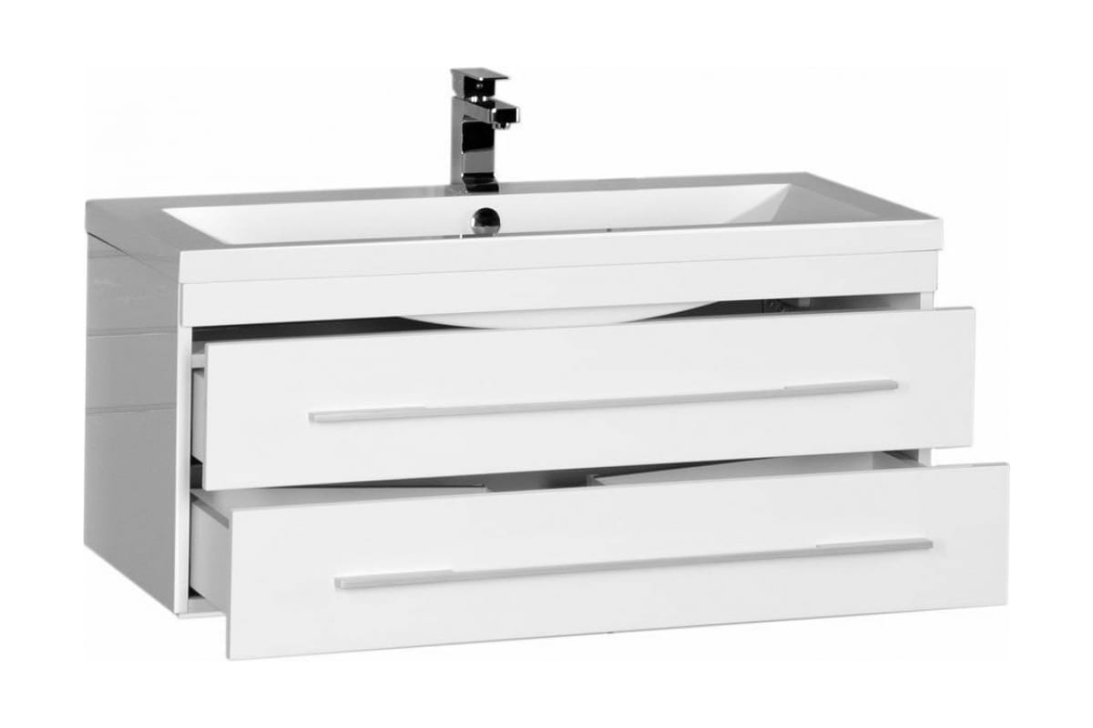 Приобрести aquanet тумба с раковиной нота 100 см, белая