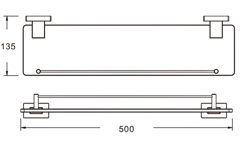 Приобрести стеклянная полка vieir v5021g серый