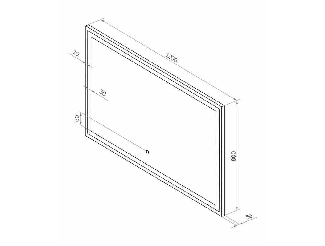 Приобрести continent зеркало с подсветкой mercury 120х80 см, белое