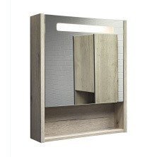 Сomforty Зеркало-шкаф "Марио-60" с подсветкой, дуб дымчатый