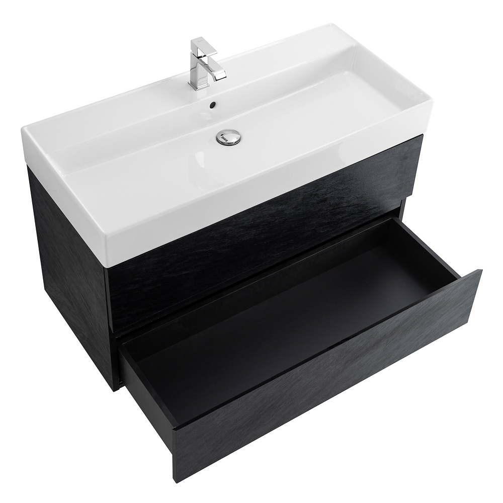 Приобрести cezares тумба подвесная с раковиной molveno 46 100 см nero, черная molveno 46-100-2c-so-nc