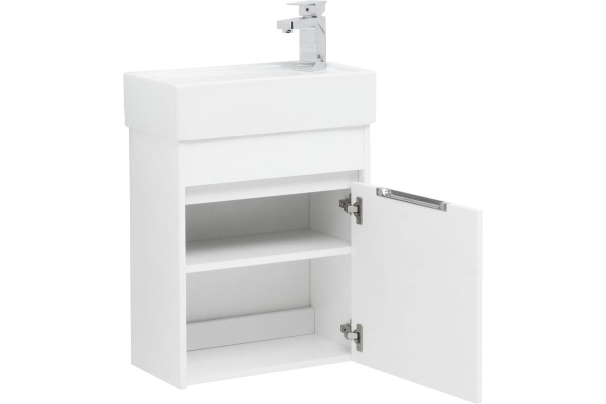 Приобрести aquanet тумба с раковиной лидс 50 см, белая