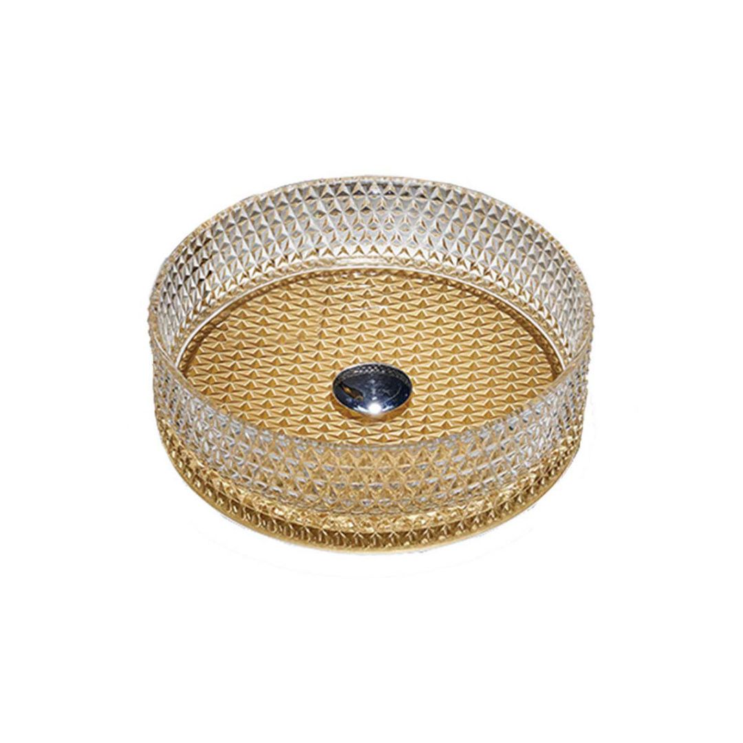 Приобрести vincea раковина накладная 40х40 см, прозрачная, золото vbs-5gl04