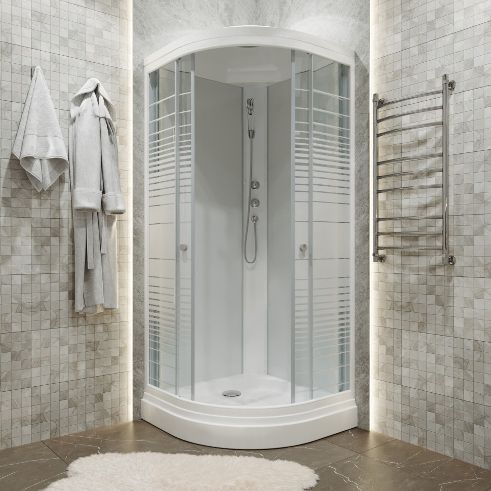 Приобрести тритон душевое ограждение стандарт а1 аква полосы 90х90 см, белая с узором щ0000025432