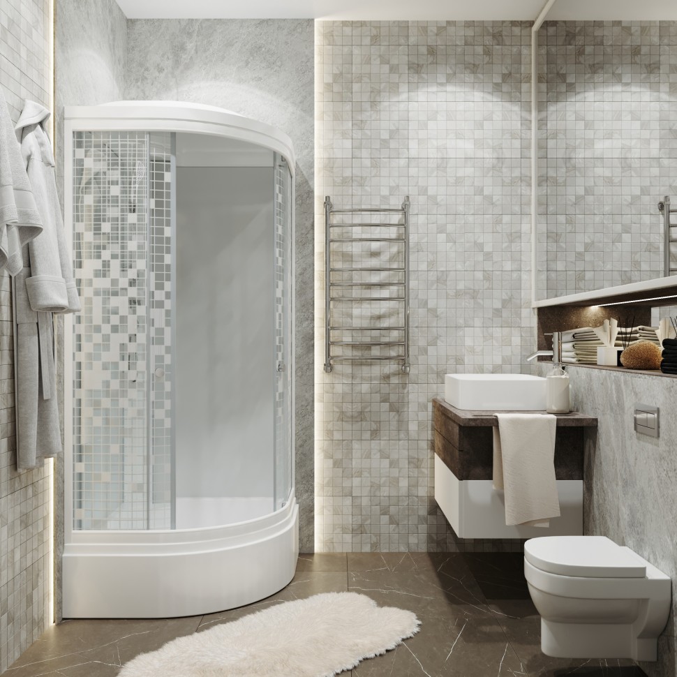 Приобрести тритон душевая кабина стандарт в дн4 аква мозайка 90х90 см, белая с узором щ0000027250