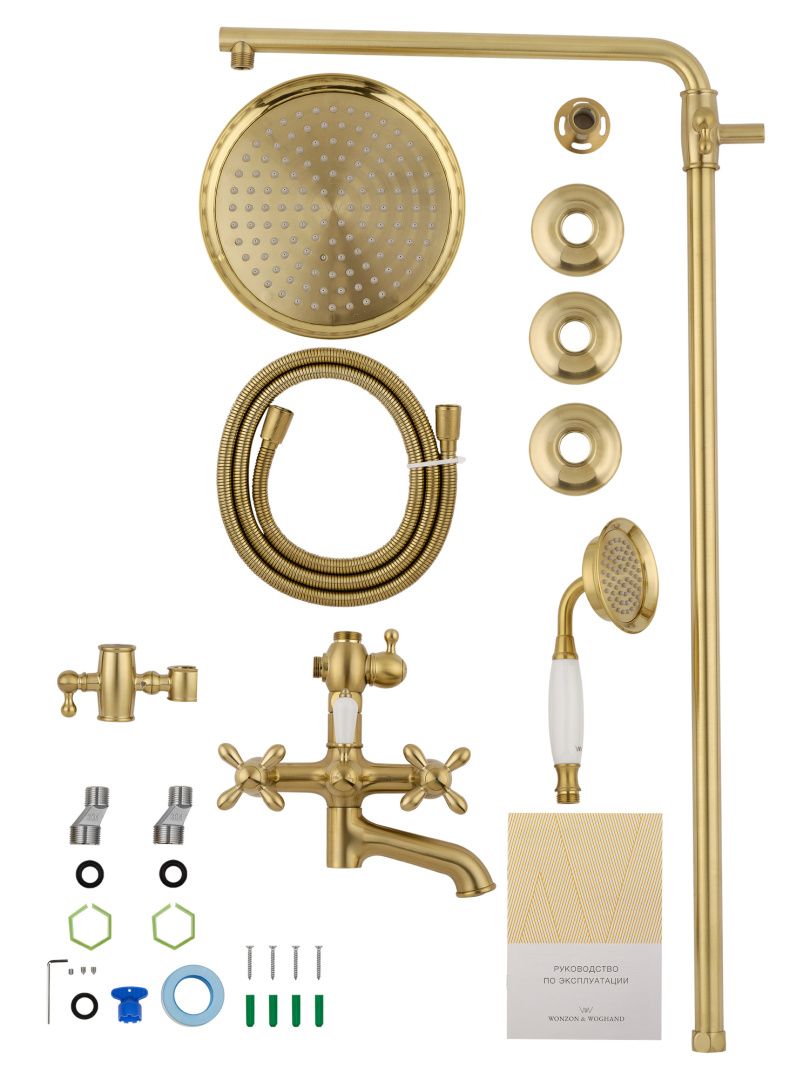 Приобрести душевая система wonzon & woghand retro, брашированное золото (ww-88739020-bg)