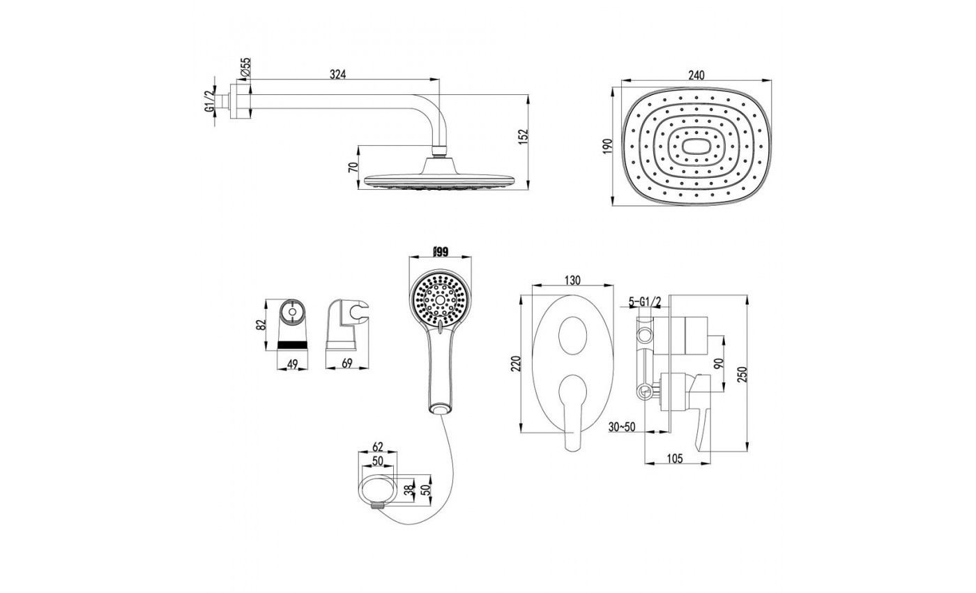 Приобрести lemark душевая система atlantiss, скрытый монтаж, хром lm3229c