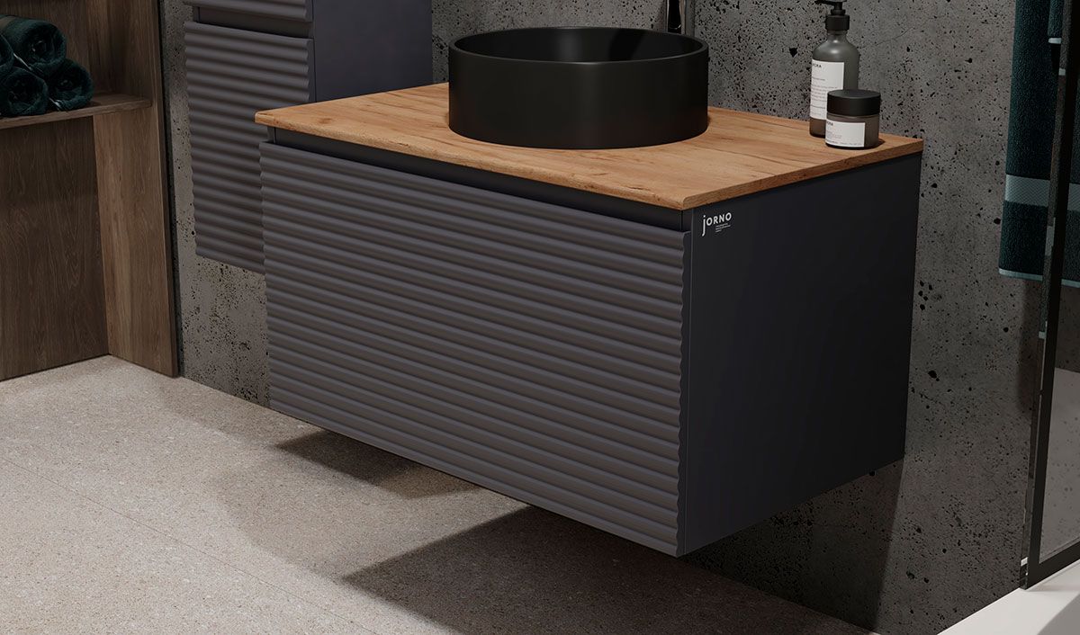 Приобрести jorno тумба подвесная cossety 80 см со столешницей, антрацит