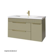 Caprigo Тумба с раковиной MONBAR-Smalty 100 см, правая, зеленая, эмаль