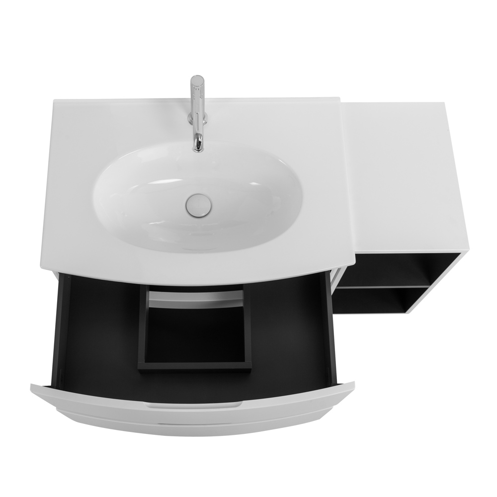 Приобрести cezares тумба подвесная с раковиной elettra 104 см bianco opaco, белая матовая 55521