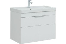 Aquanet Тумба с раковиной Ирис new 81 см, белая глянец (1 ящик, 2 дверцы)