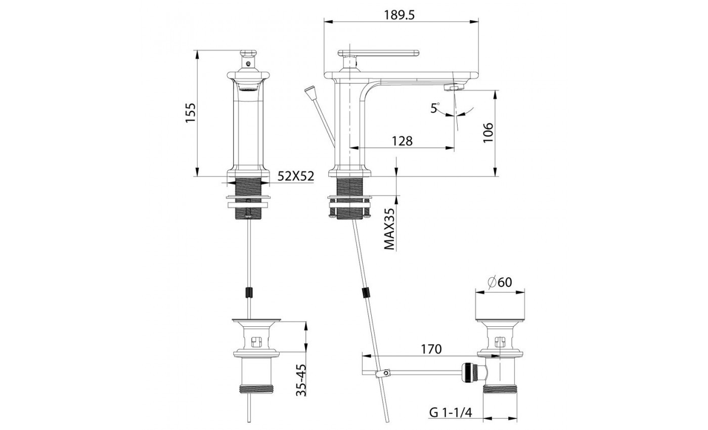 Приобрести lemark смеситель для раковины mista с донным клапаном, белый\золотой lm6406wg