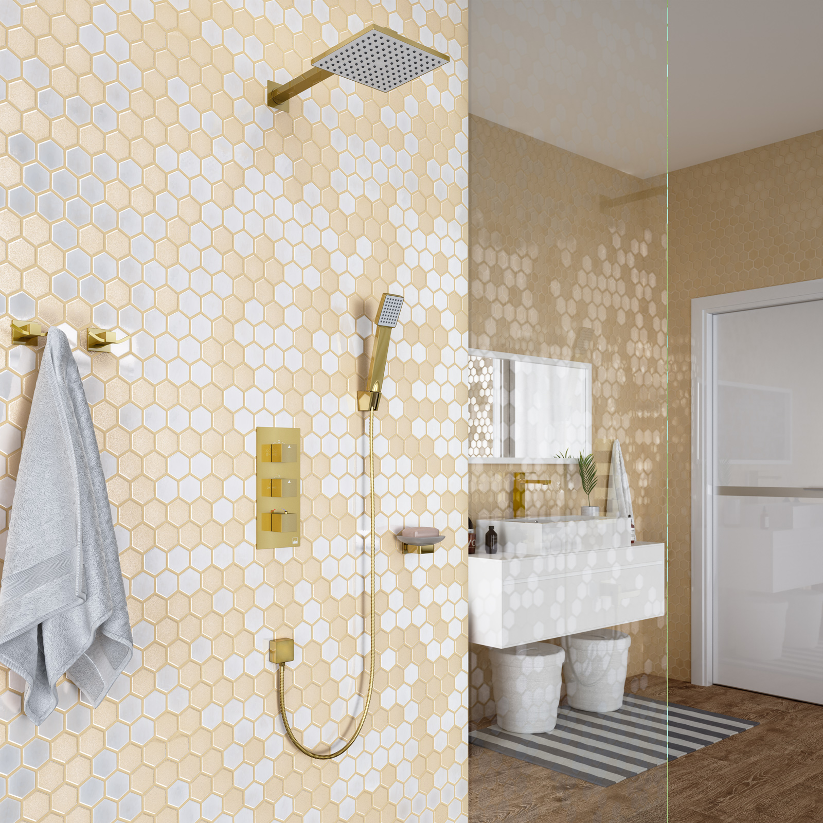 Приобрести душевая система встроенная с термостатом timo tetra-thermo sx-0179/17sm золото матовое