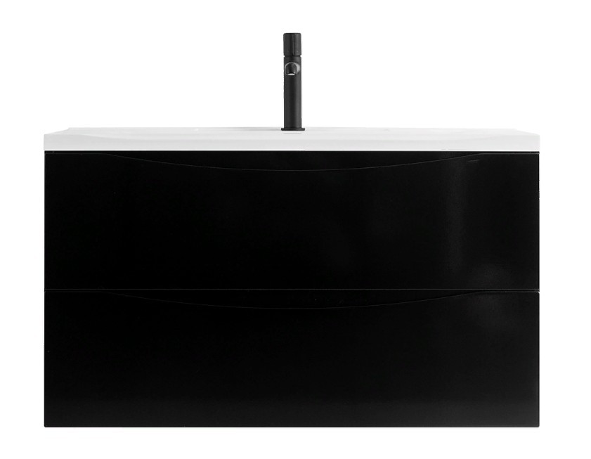 Приобрести тумба подвесная с раковиной belbagno marino-800-2c-so-nl-p 80 см, nero lucido