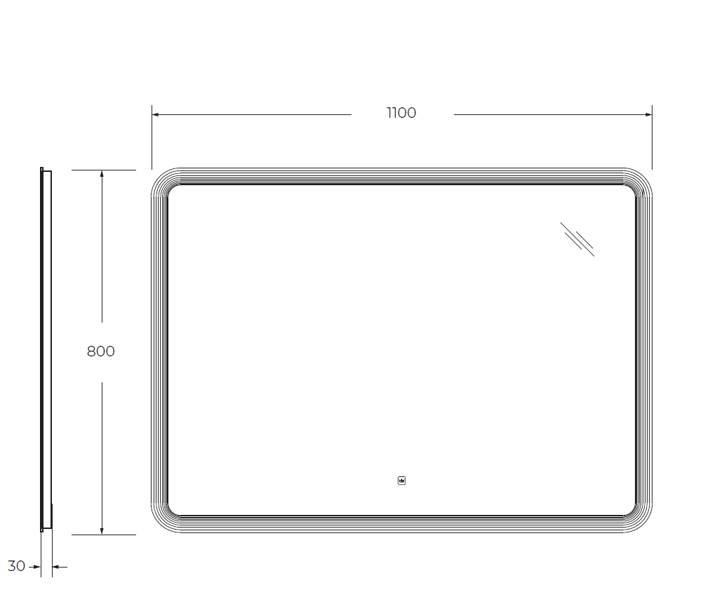 Приобрести cezares зеркало duet 110х800 см. контурная подсветка, сенсорное включение, гравировка czr-spc-duet-1100-800-led-tch